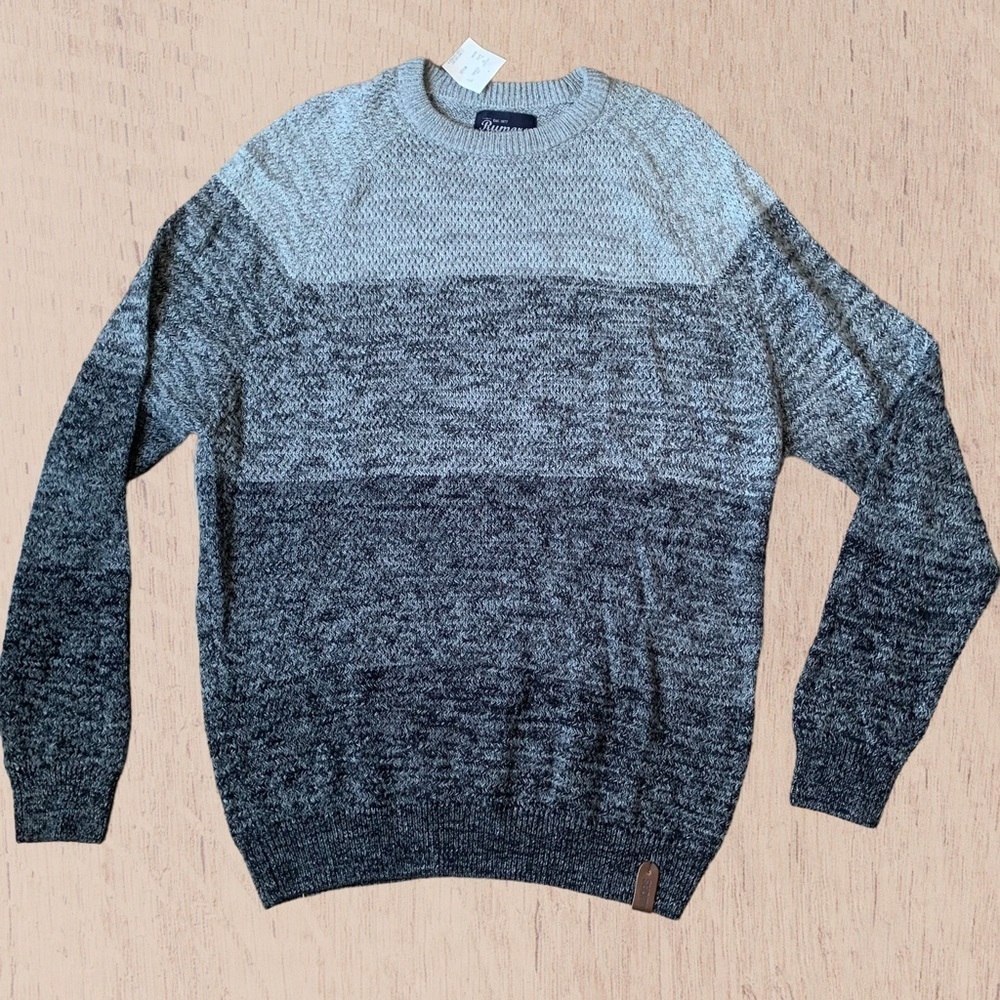 Mens striped sweater grey LARGE